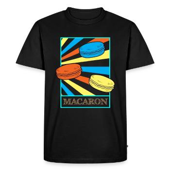 macarons - T-shirt Premium bio Homme - noir - Devant - Nico (187cm)