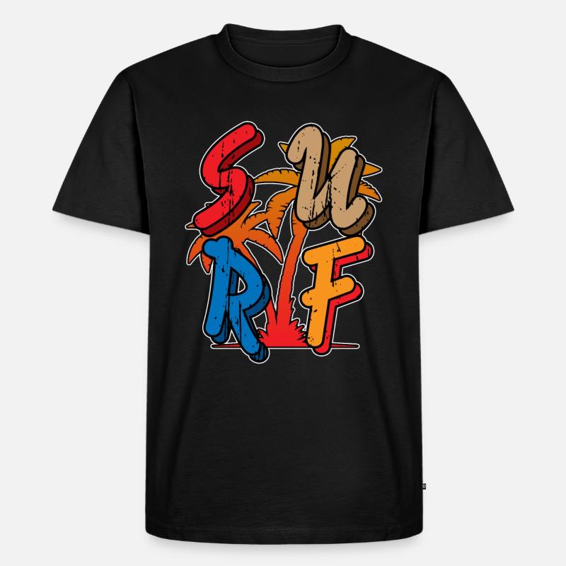 Surf - Männer Premium Bio T-Shirt - Schwarz
