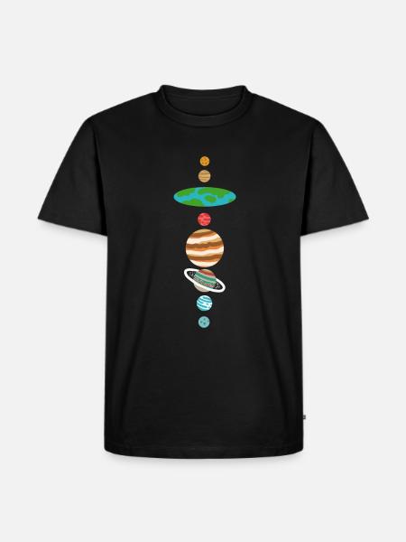 Flache Erde I Flatearther - Männer Premium Bio T-Shirt - Schwarz