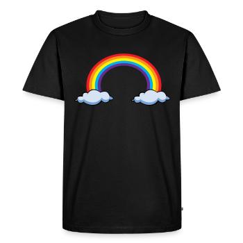 Arc-en-ciel avec nuages | arc en ciel - T-shirt Premium bio Homme - noir - Devant - Nico (187cm)