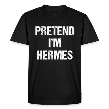 Imaginez que je suis Hermès Costume Dieu grec Halloween - T-shirt Premium bio Homme - noir - Devant - Nico (187cm)