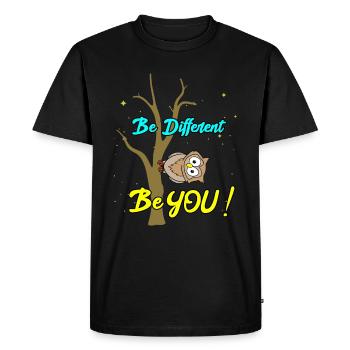 Soyez différent - soyez vous - T-shirt Premium bio Homme - noir - Devant - Nico (187cm)