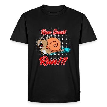 Run snail run - Men's Premium Organic T-Shirt - black - Front - Nico (187cm)