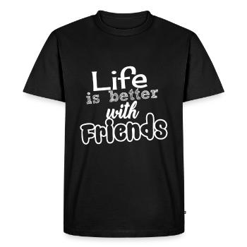 La vie est meilleure avec des amis - T-shirt Premium bio Homme - noir - Devant - Nico (187cm)