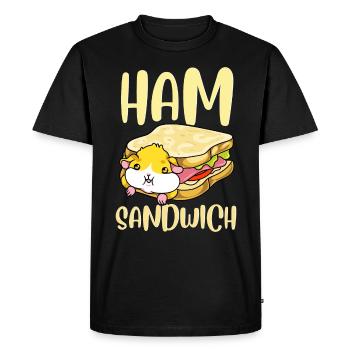 Sandwich au jambon idée cadeau hamster - T-shirt Premium bio Homme - noir - Devant - Nico (187cm)