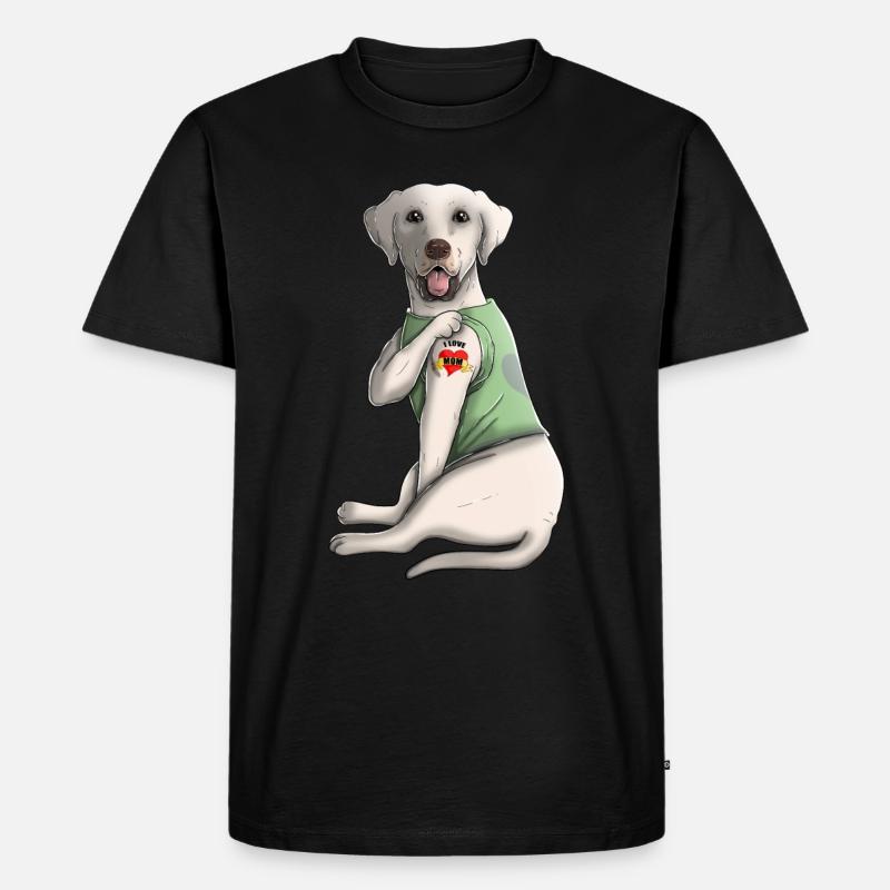 Ich liebe Mutter Tattoo Labrador Mutter Muttertagsgeschenk - Männer Premium Bio T-Shirt - Schwarz
