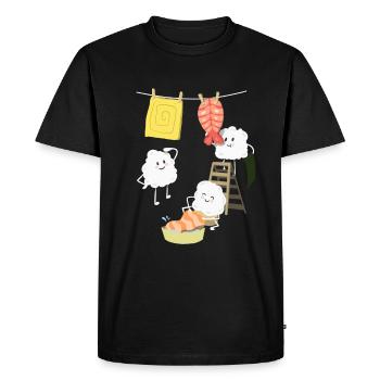 Kawaii Sushi Laundry - T-shirt Premium bio Homme - noir - Devant - Nico (187cm)