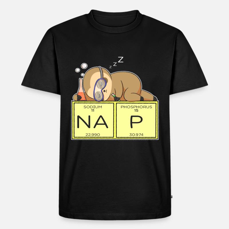 Faultier Nickerchen - Männer Premium Bio T-Shirt - Schwarz