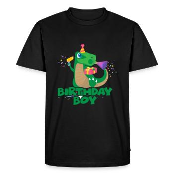 Anniversaire garçon anniversaire garçon Dino - T-shirt Premium bio Homme - noir - Devant - Nico (187cm)