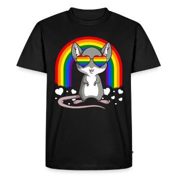 Gay Pride Mouse LGBT Rainbow - T-shirt Premium bio Homme - noir - Devant - Nico (187cm)