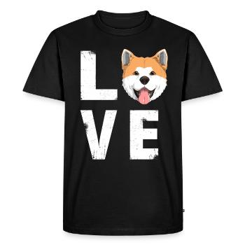 Love Akita Inu Dog - Men's Premium Organic T-Shirt - black - Front - Nico (187cm)
