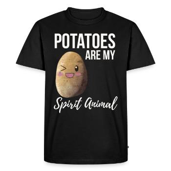 Les pommes de terre sont mon animal spirituel - T-shirt Premium bio Homme - noir - Devant - Nico (187cm)