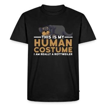 C'est mon costume humain, je suis vraiment un rottweiler - T-shirt Premium bio Homme - noir - Devant - Nico (187cm)