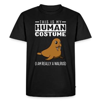 C'est mon costume humain, je suis vraiment un morse - T-shirt Premium bio Homme - noir - Devant - Nico (187cm)