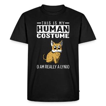 C'est mon costume humain, je suis vraiment un lynx drôle - T-shirt Premium bio Homme - noir - Devant - Nico (187cm)