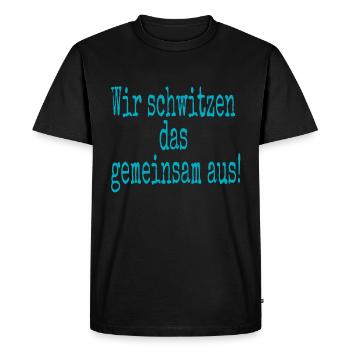Sauna Therme nous transpirons ensemble - T-shirt Premium bio Homme - noir - Devant - Nico (187cm)