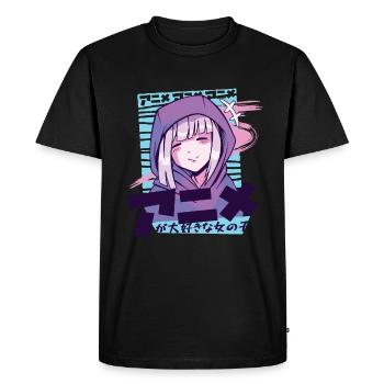 Fille japonaise de manga - T-shirt Premium bio Homme - noir - Devant - Nico (187cm)