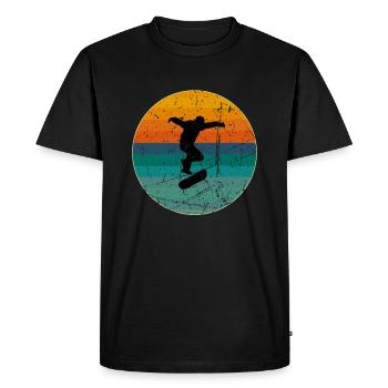 Skateur skateboard skate skater rétro patinage - T-shirt Premium bio Homme - noir - Devant - Nico (187cm)