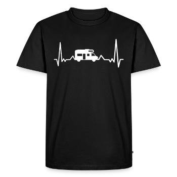 mobil-home battement de coeur - T-shirt Premium bio Homme - noir - Devant - Nico (187cm)