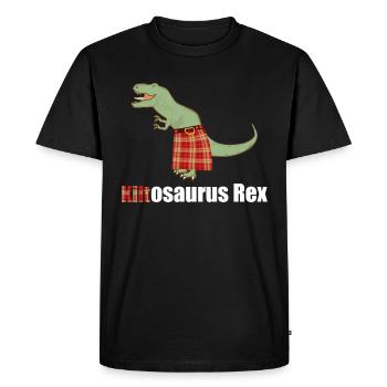 kilt kiltosaurus rex dino dinosaur dinosaur scot - Men's Premium Organic T-Shirt - black - Front - Nico (187cm)