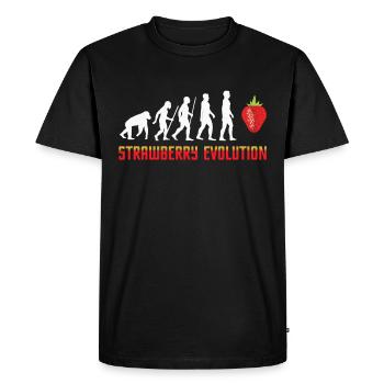 fraise fraise fraise fraise en pierre battement de coeur heartbeat - T-shirt Premium bio Homme - noir - Devant - Nico (187cm)