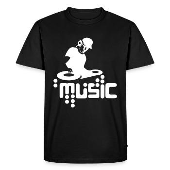 Techno DJ Club Club design avec turntable motif - T-shirt Premium bio Homme - noir - Devant - Nico (187cm)