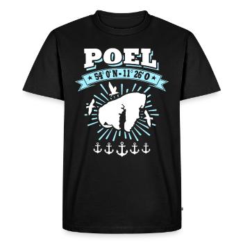 Île de Poel Coordonnées Baltique - T-shirt Premium bio Homme - noir - Devant - Nico (187cm)