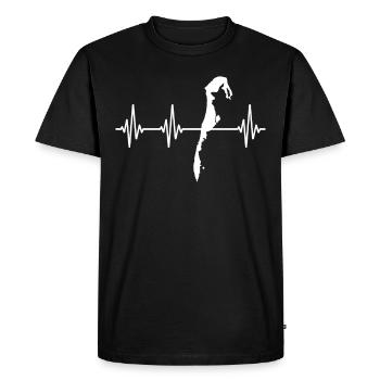 Hiddensee ECG Baltic Sea HeartLine - Men's Premium Organic T-Shirt - black - Front - Nico (187cm)