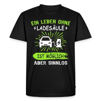 Elektroauto Sprüche EAuto Ladesäule - Männer Premium Bio T-Shirt - Schwarz - Vorne - Nico (187cm)