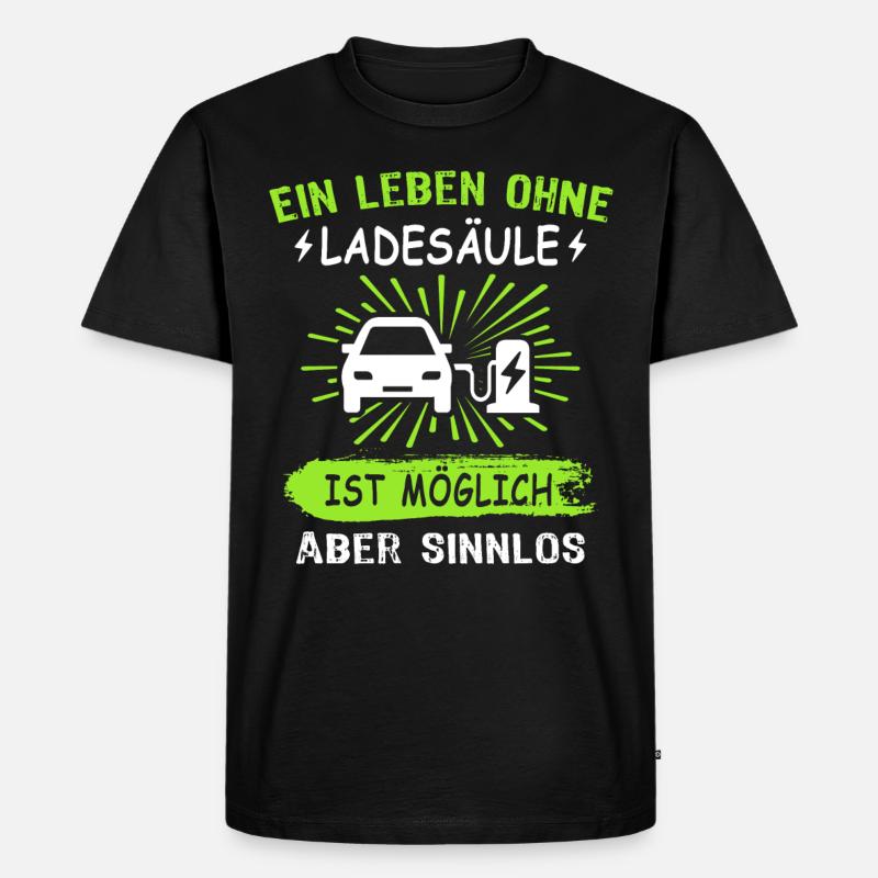 Elektroauto Sprüche EAuto Ladesäule - Männer Premium Bio T-Shirt - Schwarz