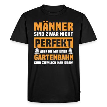 Gartenbahn Eisenbahn Garten Gartenbahner Männer - Männer Premium Bio T-Shirt - Schwarz - Vorne - Nico (187cm)