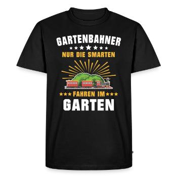 Gartenbahn Gartenbahner Eisenbahn Garten Spur G - Männer Premium Bio T-Shirt - Schwarz - Vorne - Nico (187cm)