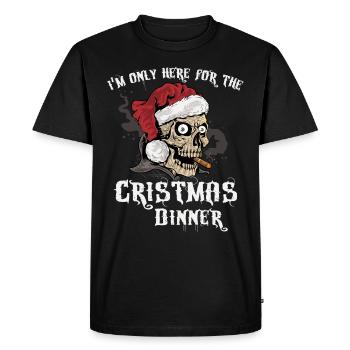 Noël Rocker Noël Crâne Père Noël - T-shirt Premium bio Homme - noir - Devant - Nico (187cm)