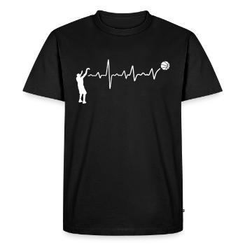 Basketball Herzschlag Trainer EKG Basketballer - Männer Premium Bio T-Shirt - Schwarz - Vorne - Nico (187cm)