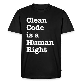 Clean Code is a Human Right - Funny Gift Programer - Men's Premium Organic T-Shirt - black - Front - Nico (187cm)