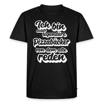 Pizzabäcker Legende Pizzeria Lustig Pizza - Männer Premium Bio T-Shirt - Schwarz - Vorne - Nico (187cm)