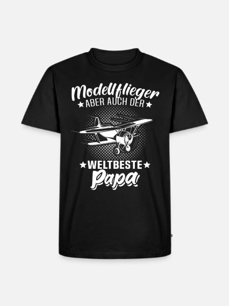 Modellflieger Papa Modellflug Modellfliegen - Männer Premium Bio T-Shirt - Schwarz