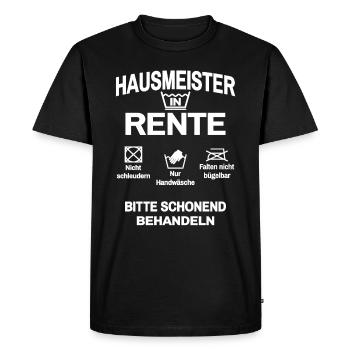 Hausmeister in Rente - Männer Premium Bio T-Shirt - Schwarz - Vorne - Nico (187cm)