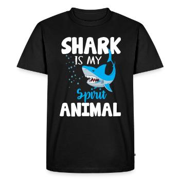 Requin Shark Fin Requin Blanc Requin Baleine Requin Requin - T-shirt Premium bio Homme - noir - Devant - Nico (187cm)