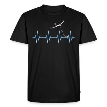Planeur ECG Vol à voile Heartline Vol à voile - T-shirt Premium bio Homme - noir - Devant - Nico (187cm)
