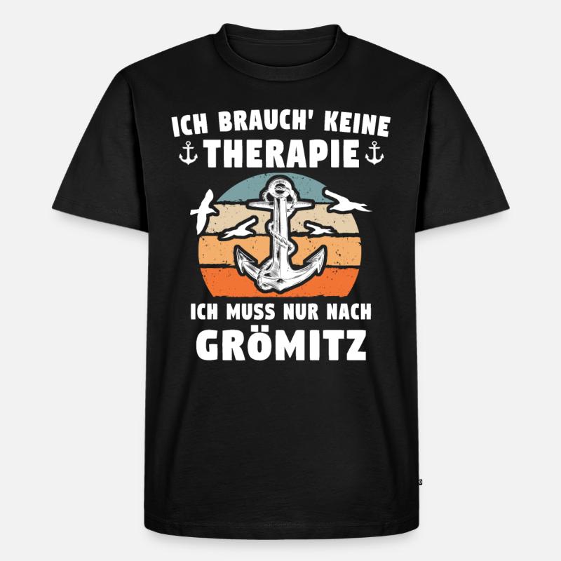 Grömitz Spruch Grömitzer Seeheilbad - Männer Premium Bio T-Shirt - Schwarz