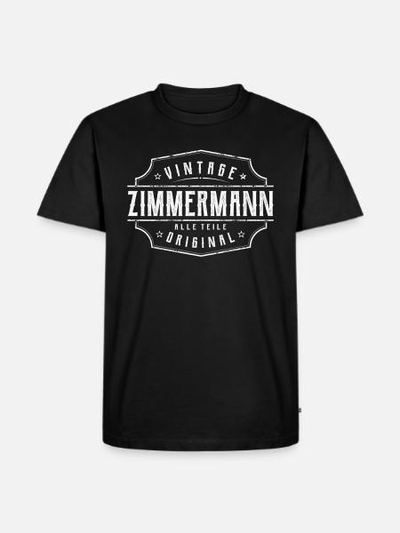 Zimmermann Spruch Handwerker Zimmerer - Männer Premium Bio T-Shirt - Schwarz
