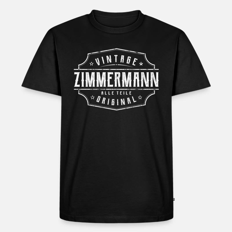 Zimmermann Spruch Handwerker Zimmerer - Männer Premium Bio T-Shirt - Schwarz