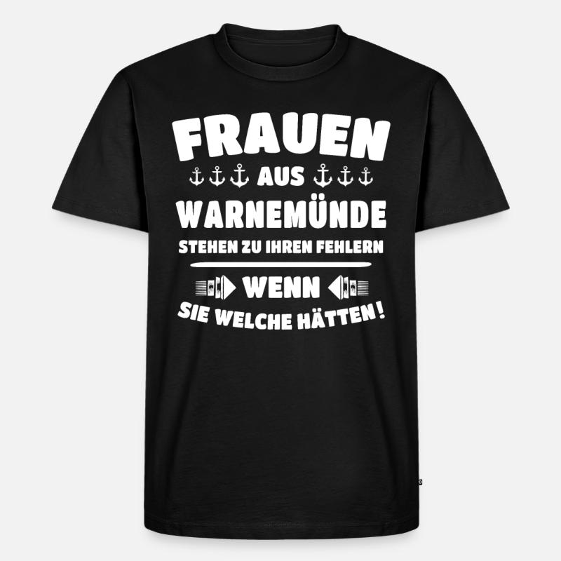 Warnemünde Ostsee Warnemuende - Männer Premium Bio T-Shirt - Schwarz