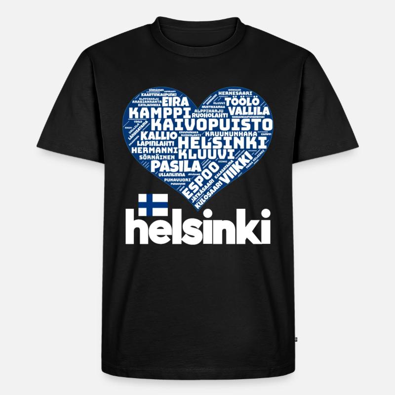 Helsinki - Männer Premium Bio T-Shirt - Schwarz