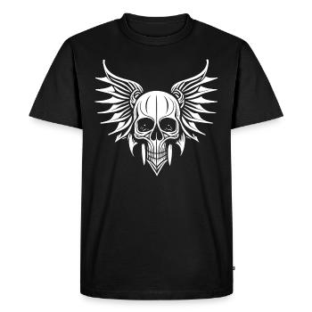 Winged Skull - Men's Premium Organic T-Shirt - black - Front - Nico (187cm)