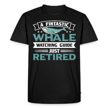Observation des baleines Observation des baleines Orques Bleu Baleine - T-shirt Premium bio Homme - noir - Devant - Nico (187cm)