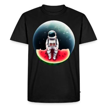 Astronaute sur pastèque - T-shirt Premium bio Homme - noir - Devant - Nico (187cm)