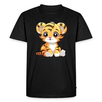 Ako le bébé tigre - T-shirt Premium bio Homme - noir - Devant - Nico (187cm)
