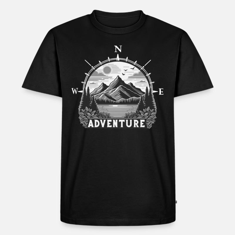 Adventure - Männer Premium Bio T-Shirt - Schwarz